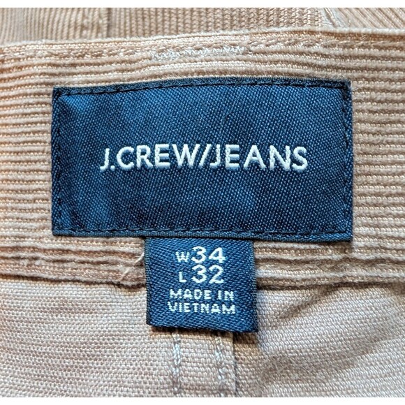 J Crew Jeans 770 Straight Corduroy Size 34X32 Beige Pants Pockets Men's - Picture 6 of 10
